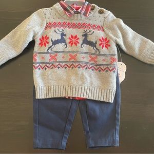 Baby Boy 0-3mo 3pc Christmas Outfit